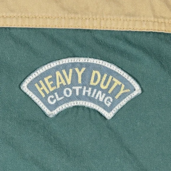 Vintage Gap Vest Adult MEDIUM Brown Green Color Block Mechanic Patches Work 90s